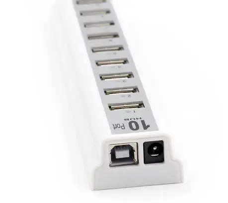 10USB 2.0 Hubs With AC Power Computer Supply Adapter -USB Hubs