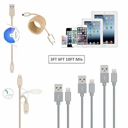 3 To Tango Apple Or Android Charging Cables 3ft-6ft-10ft All 3 Included