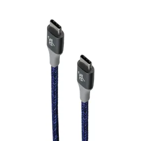 360 Electrical - Habitat Series (4-Ft) USB-C to USB-C Braided Cable - Navy Blue