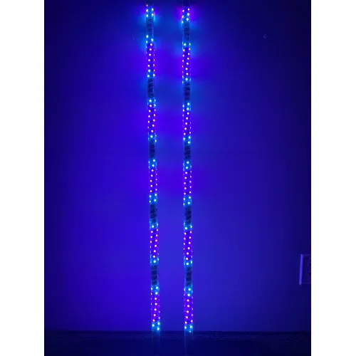 4' LED Whip Twisted Silver Single Whip