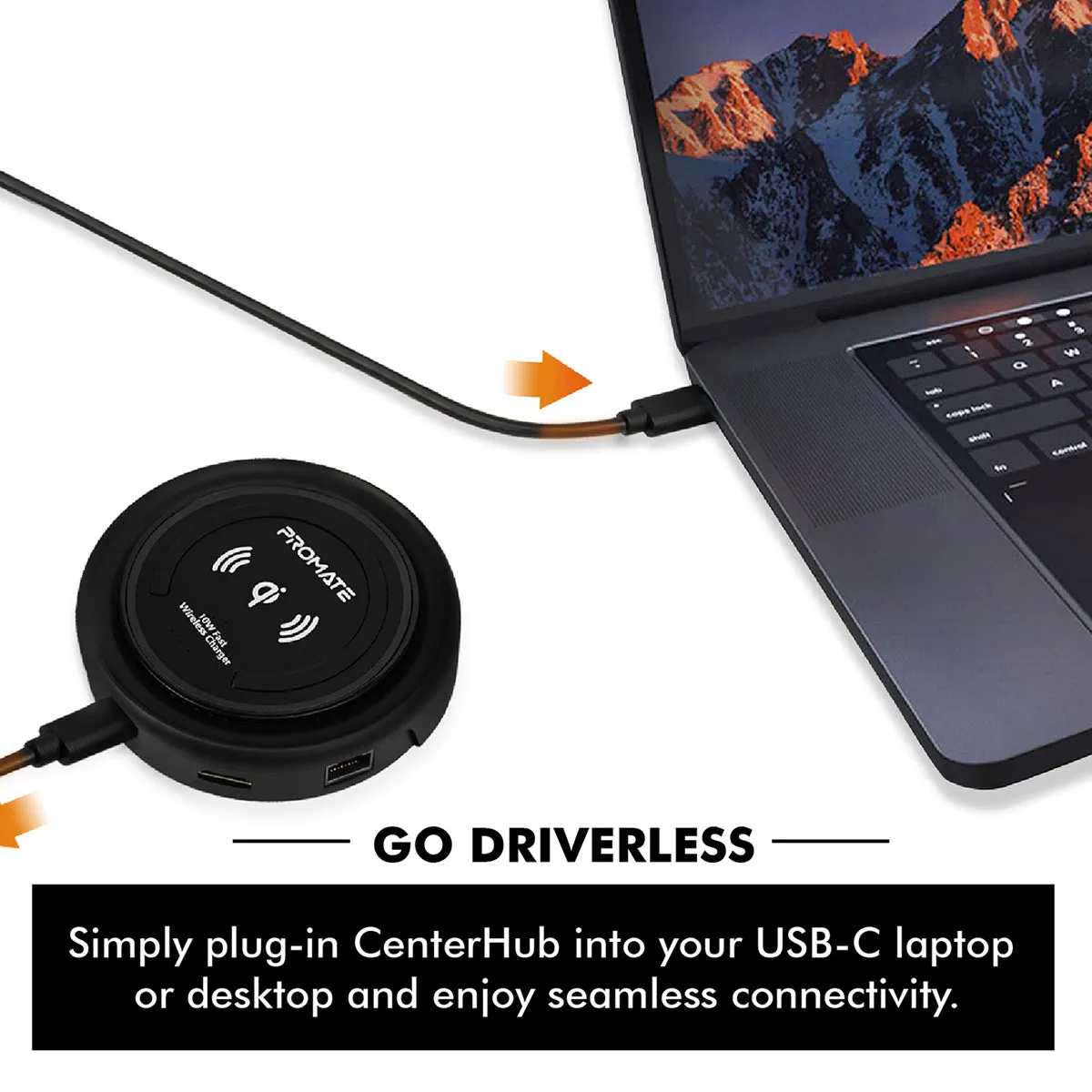 All-in-One USB-C™ Hub with 100W Power Delivery & 10W Qi Wireless Charger