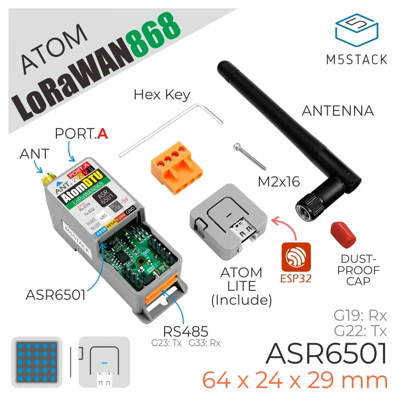 Atom DTU LoRaWAN Kit 868MHz (ASR6501)