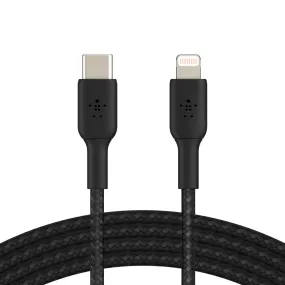 Belkin BOOST_CHARGE Braided USB-C to Lightning Cable (1m / 3.3ft, Black)