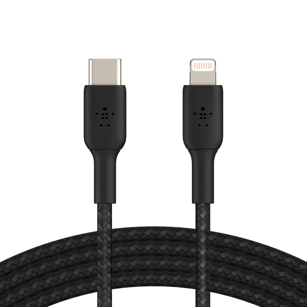 Belkin BOOST_CHARGE Braided USB-C to Lightning Cable (1m / 3.3ft, Black)