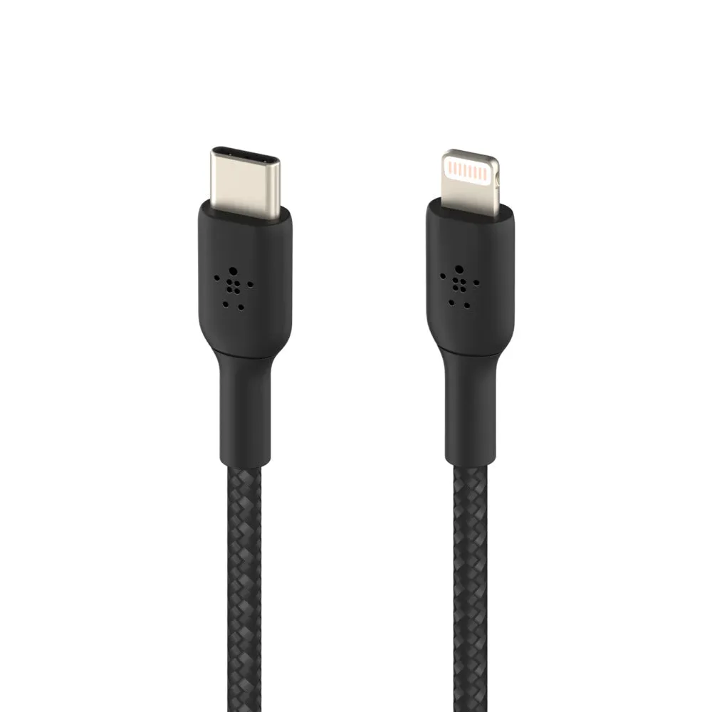 Belkin BOOST_CHARGE Braided USB-C to Lightning Cable (1m / 3.3ft, Black)