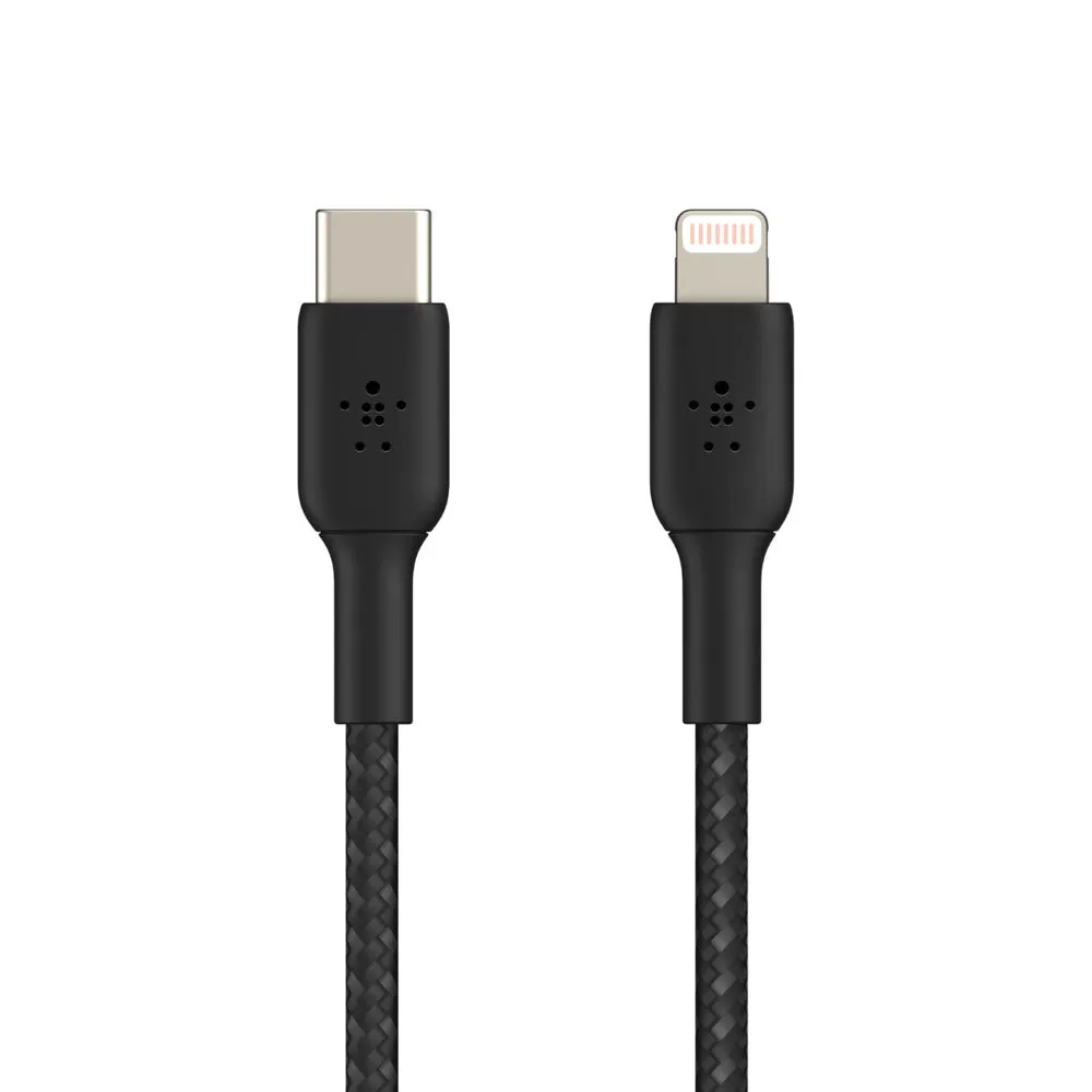 Belkin BOOST_CHARGE Braided USB-C to Lightning Cable (1m / 3.3ft, Black)