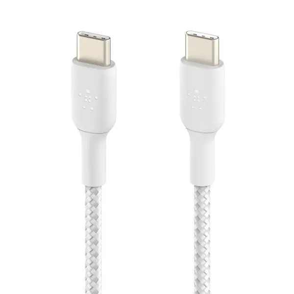 BELKIN BoostCharge Braided USB-C to USB-C 1M Cable - White