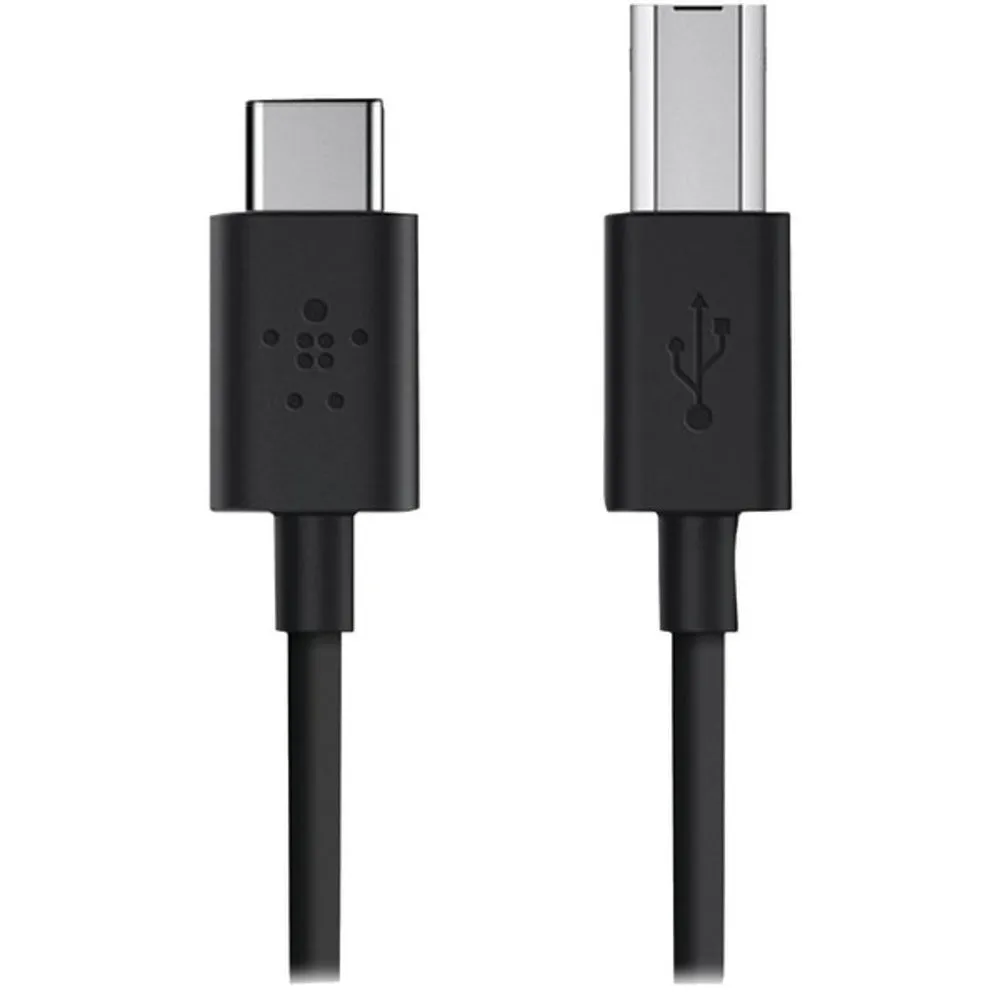 Belkin F2CU035bt06-BLK 2.0 USB-C to USB-B Printer Cable, 4.6ft