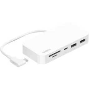 Belkin USB-C 6-in-1 Hub with Mount - USB-C Docking Station with Micro SD Card Reader - Compatible w/ MacBook, Chromebook