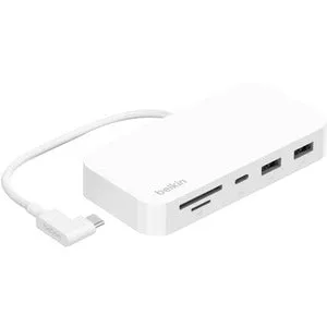 Belkin USB-C 6-in-1 Hub with Mount - USB-C Docking Station with Micro SD Card Reader - Compatible w/ MacBook, Chromebook