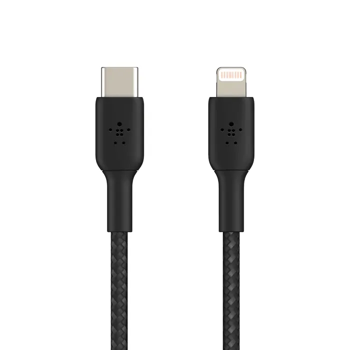 Belkin USB C to Lightning Braided Cable Fast Charging 2m - Black