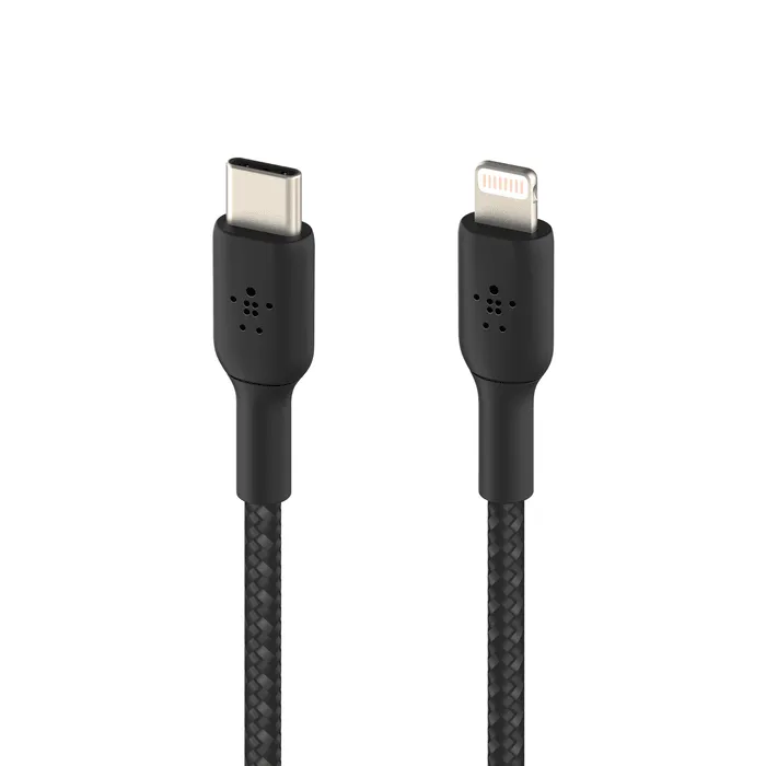 Belkin USB C to Lightning Braided Cable Fast Charging 2m - Black