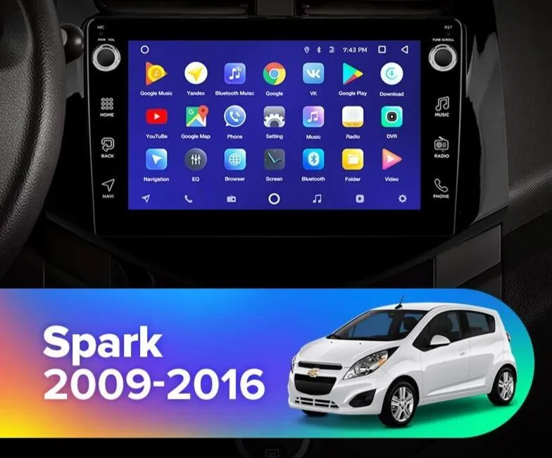 Car Dealz 10.2" Android 10.0 Chevrolet Holden Spark M300 2009-2016 In Dash Plus OEM Fascia