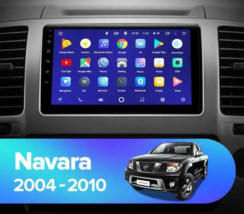 Car Dealz 10.2" Android 10.0 Nissan Navara D40 2004 - 2010 In Dash Plus OEM Fascia