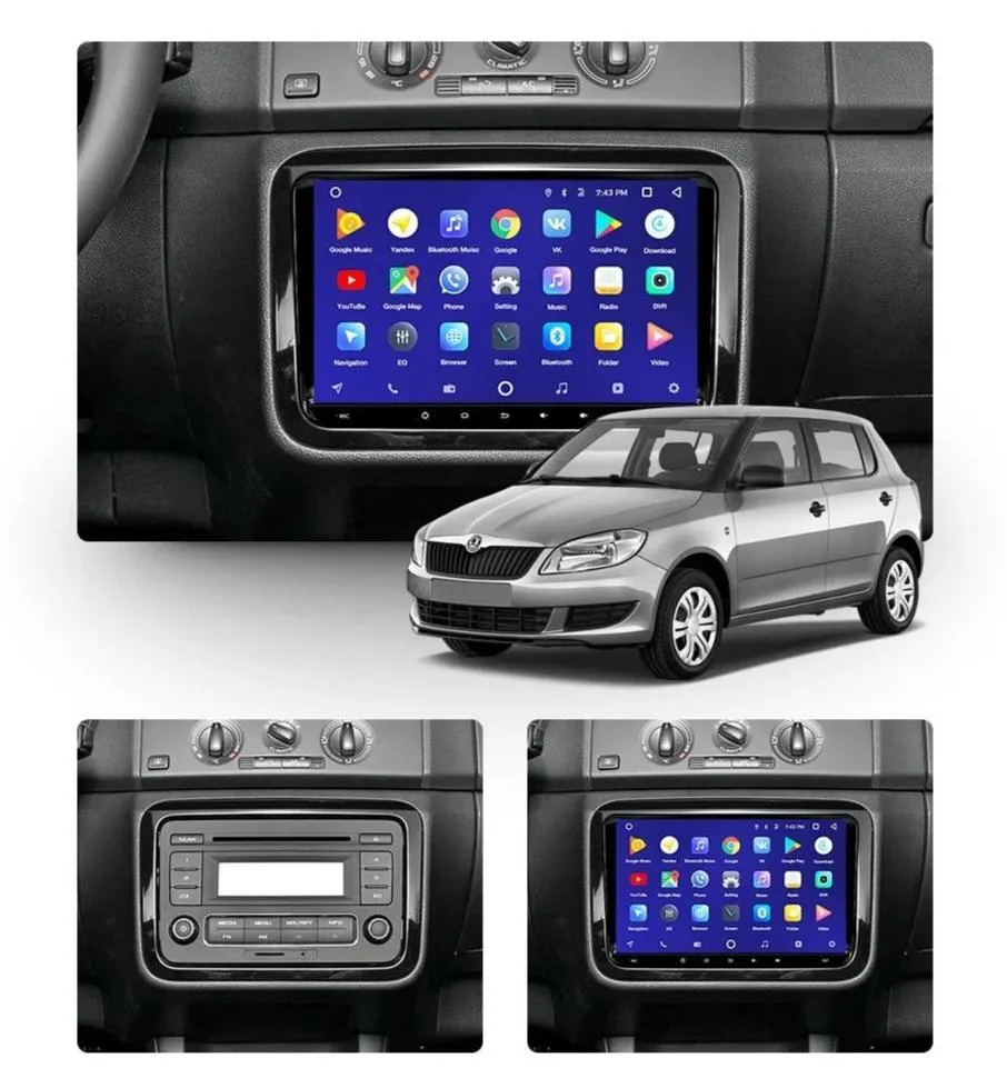 Car Dealz 10.2" Android 10.0 Skoda Fabia 2 2007-2015 with CAM In Dash Plus OEM Fascia