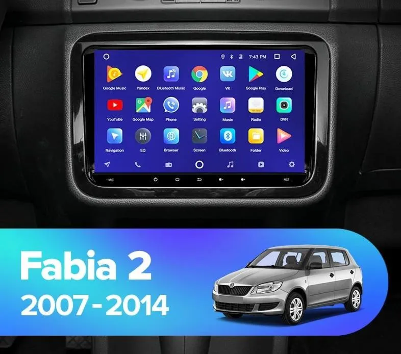 Car Dealz 10.2" Android 10.0 Skoda Fabia 2 2007-2015 with CAM In Dash Plus OEM Fascia