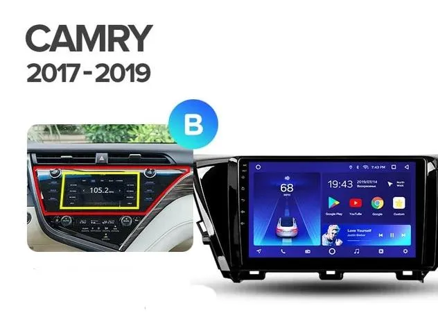 Car Dealz 10.2" Android 10.0 Toyota Camry 9 XV70 2017-2019 In Dash Plus OEM Fascia