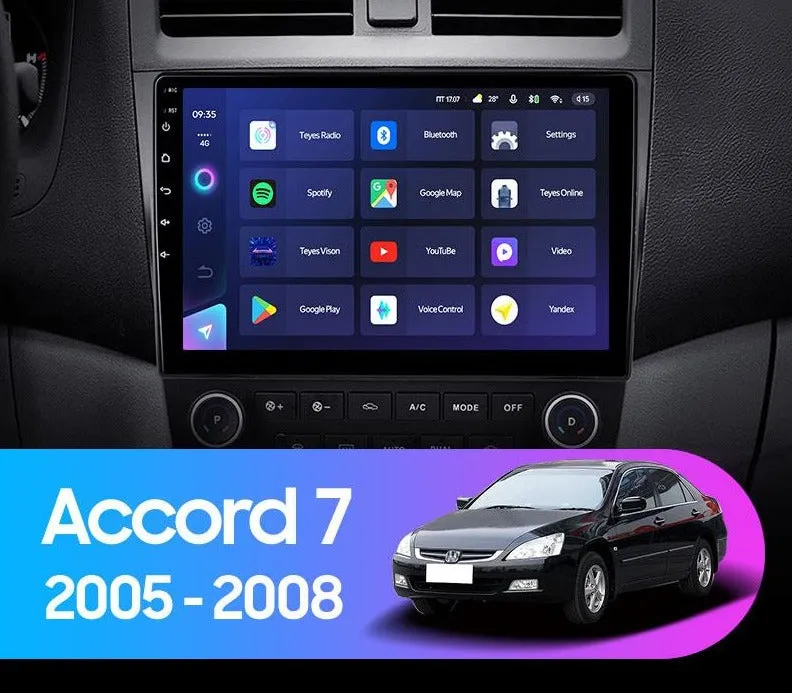 Car Dealz Elite 4G Data Model 10.2" Android 12.0 For Honda Accord 7 CM UC CL 2005 - 2008 In Dash Plus OEM Fascia