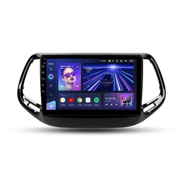 Car Dealz Elite 4G Data Model 10.2" Android 12.0 For Jeep Compass 2 MP 2016 - 2018 In Dash Plus OEM Fascia