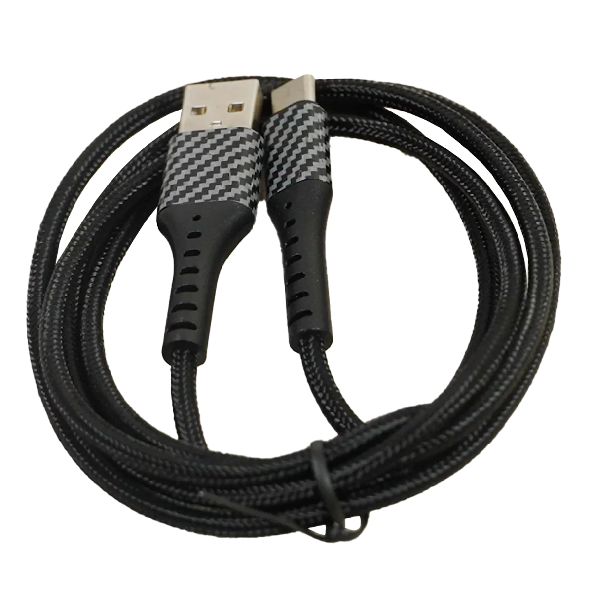 Charging Cable Carbon Fiber USB to USB-C 4FT 3 Amp - 3 Pieces Per Pack 24575