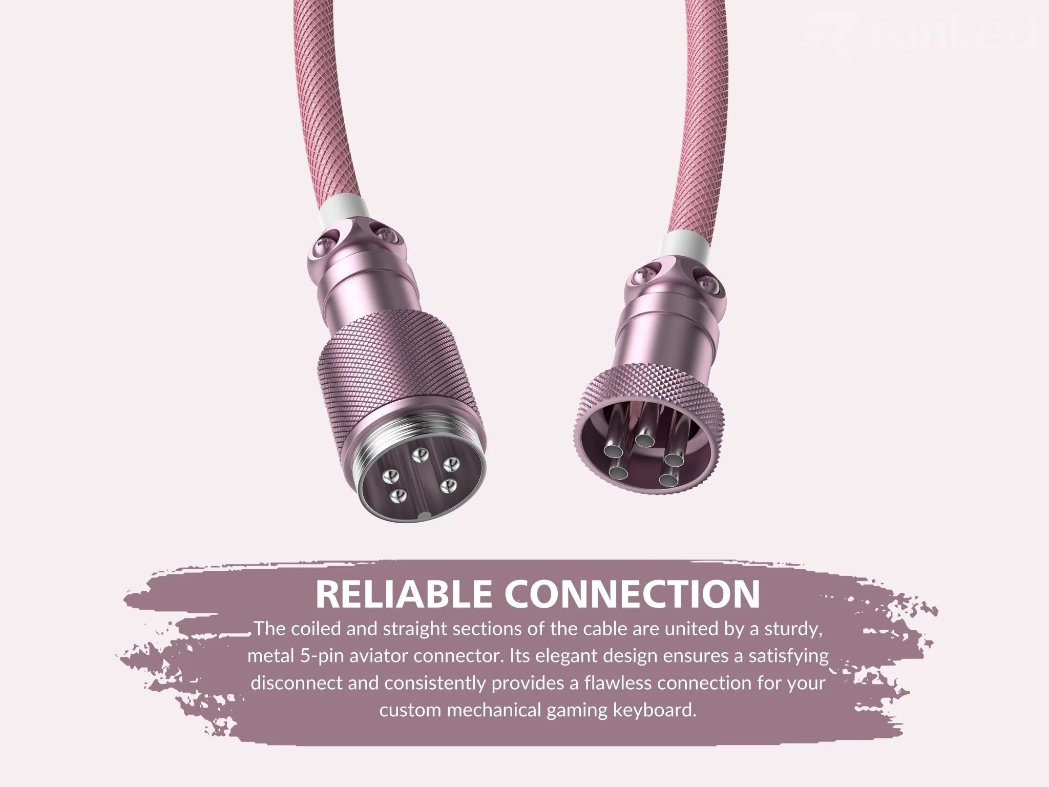 Coiled Keyboard Cable | 5-Pin Aviator Connector