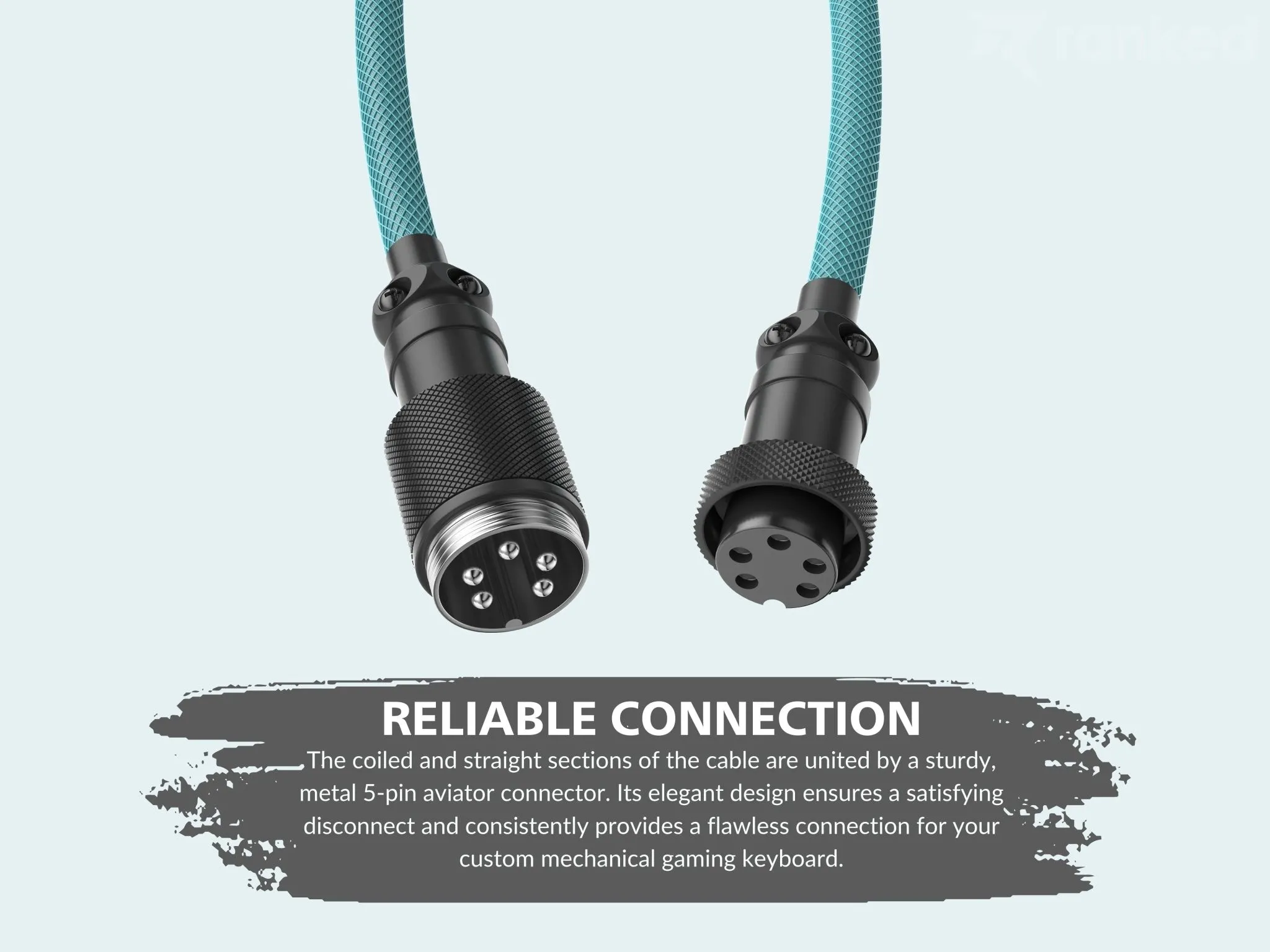 Coiled Keyboard Cable | 5-Pin Aviator Connector