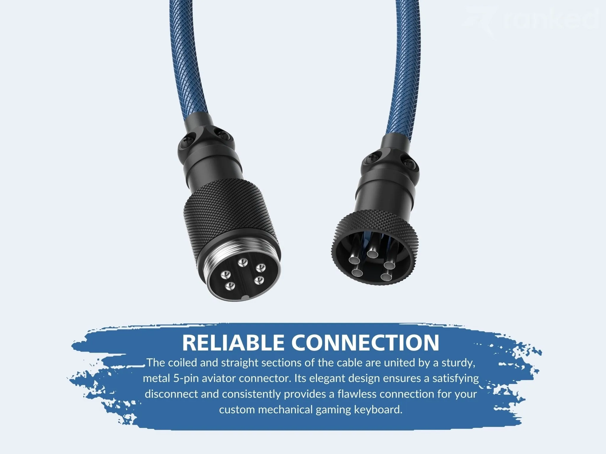 Coiled Keyboard Cable | 5-Pin Aviator Connector