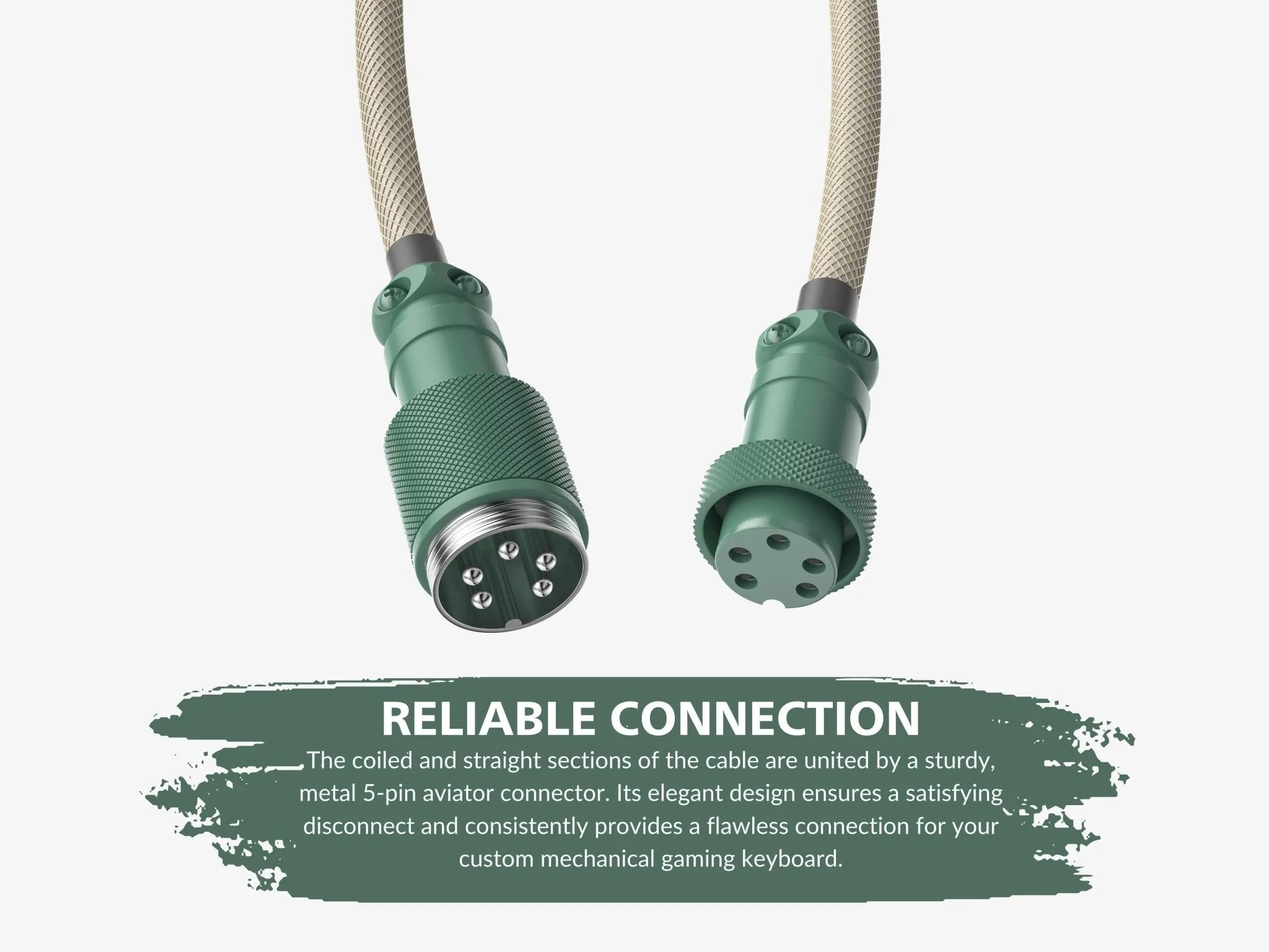 Coiled Keyboard Cable | 5-Pin Aviator Connector