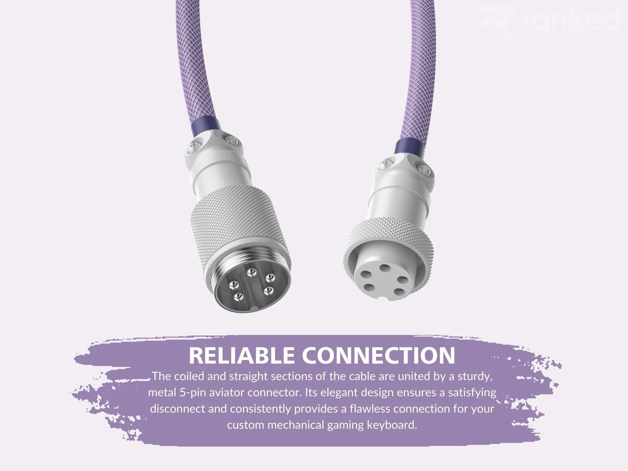 Coiled Keyboard Cable | 5-Pin Aviator Connector