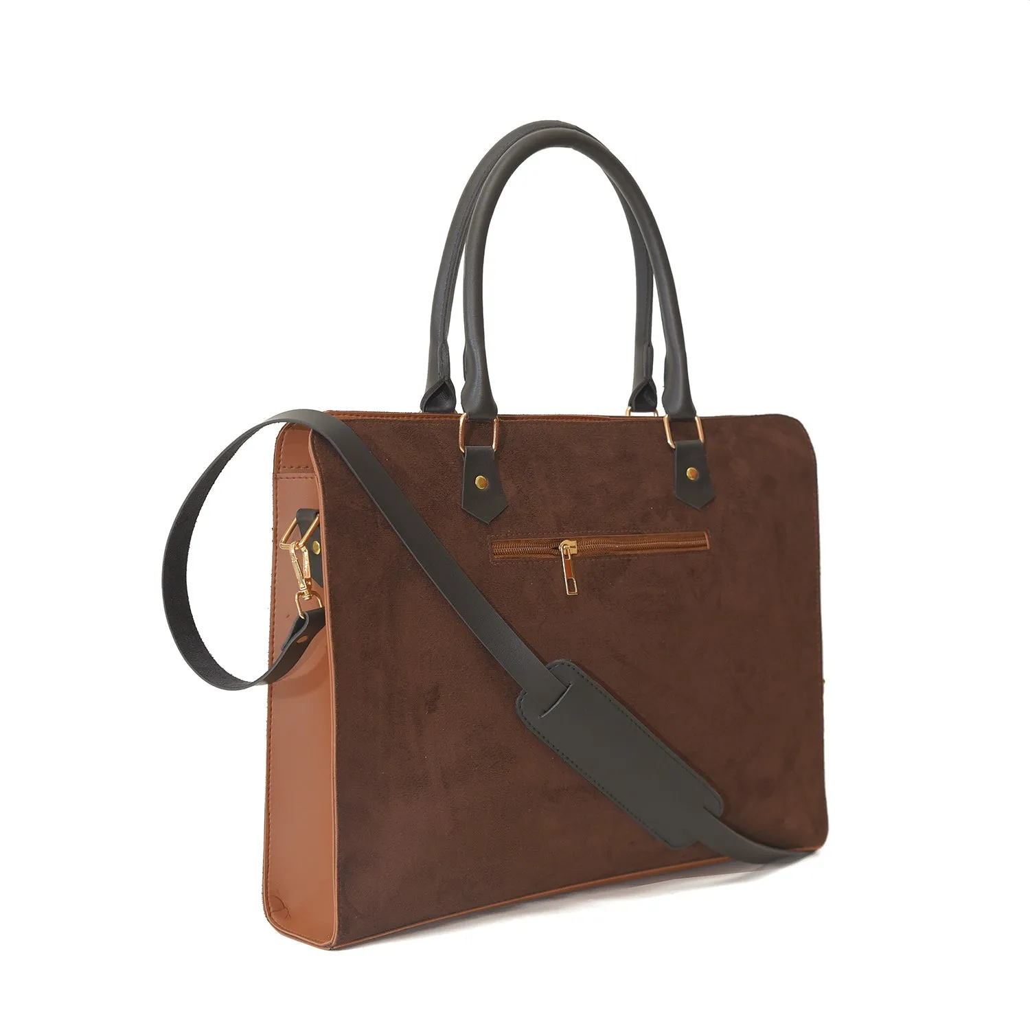 Craze Suede Brown Laptop Bag