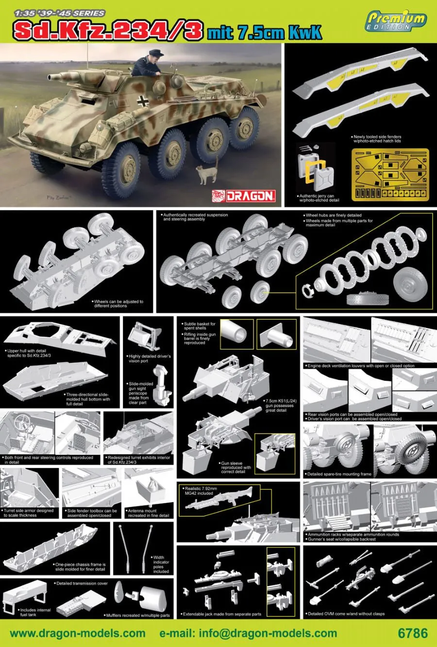 Dragon 1/35 Sd.Kfz.234/3 mit 7.5cm KwK | 6786