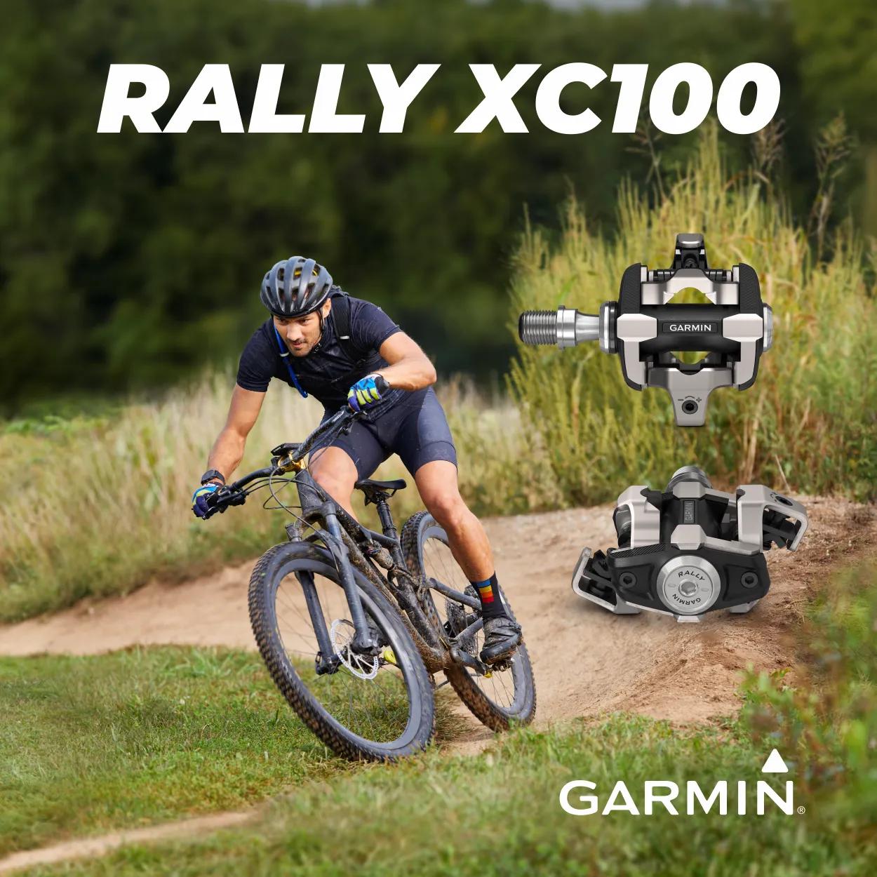 Garmin Rally XC100 or XC200, Power Meter with Garmin Replacement Cleats