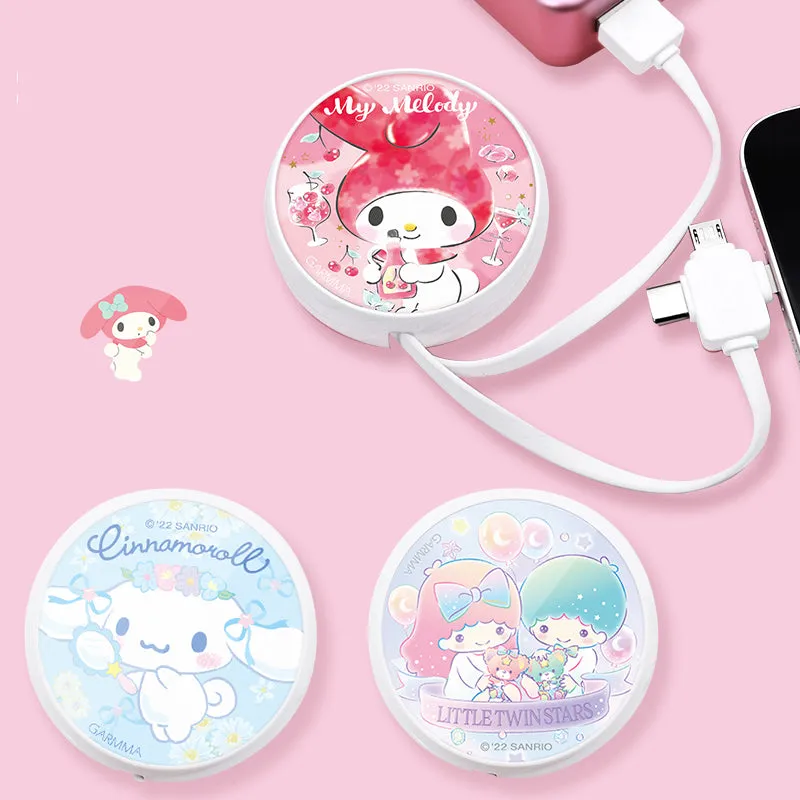 GARMMA Sanrio Characters 3-in-1 Lightning Type-C Micro USB Extracted Extension Cable