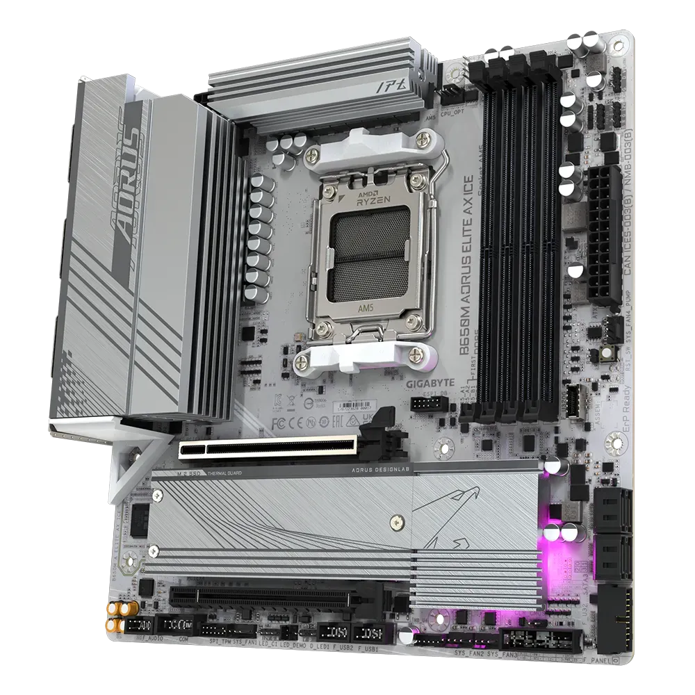 Gigabyte B650M Aorus Elite AX ICE mATX AM5 Motherboard