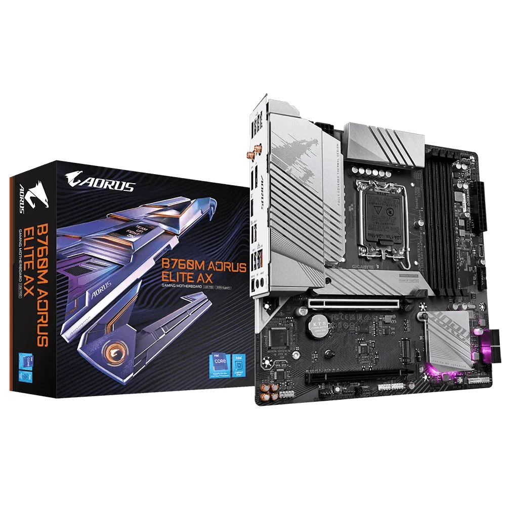 Gigabyte B760M Aorus Elite AX DDR5 Micro-ATX LGA1700 Motherboard