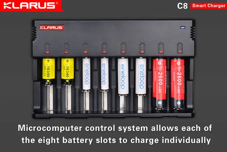 Klarus C8 Charger for Li-ion Ni-MH and Ni-Cd batteries