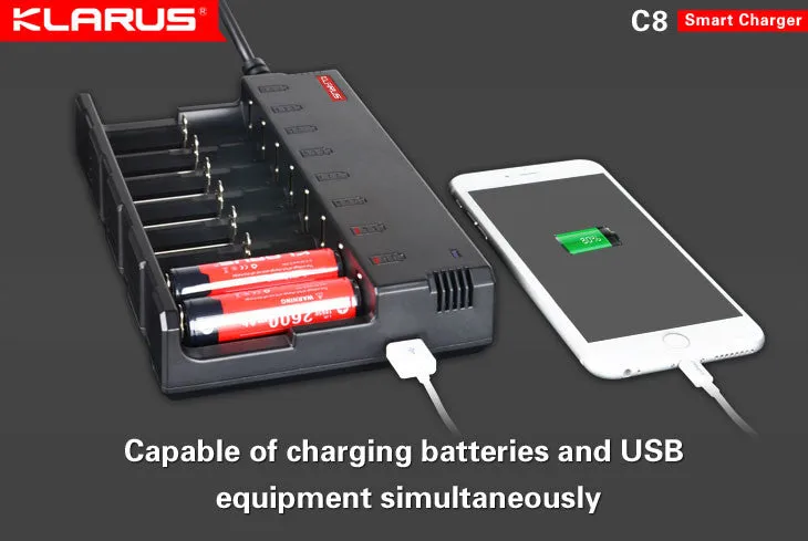 Klarus C8 Charger for Li-ion Ni-MH and Ni-Cd batteries