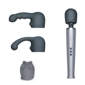 Le Wand Pleasure Set Bundle: Rechargeable Wand Massager with Silicone Attachments