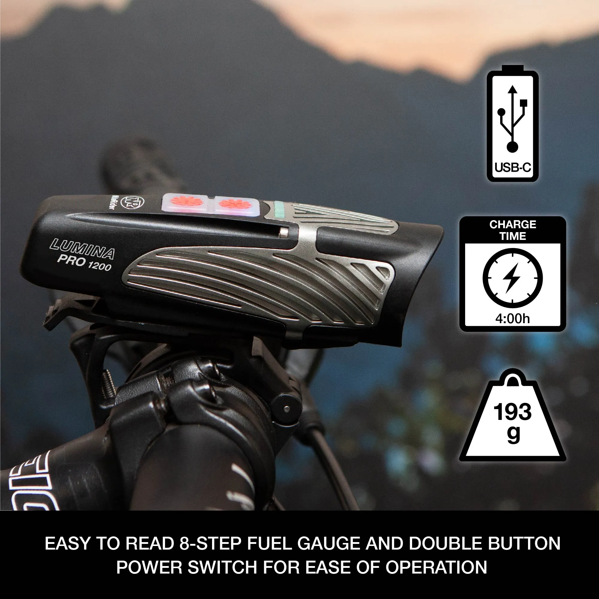 Lumina™ Pro 1200 and Vmax ™ 150 Bike Light Set Combo