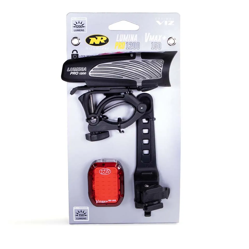 Lumina™ Pro 1200 and Vmax ™ 150 Bike Light Set Combo