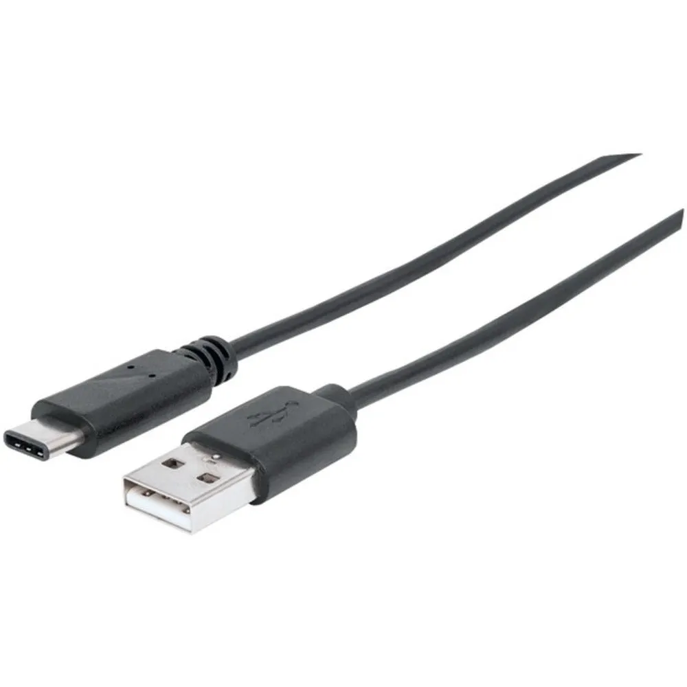 Manhattan 353298 Hi-Speed USB-A Male 2.0 to USB-C Male Cable, 3ft