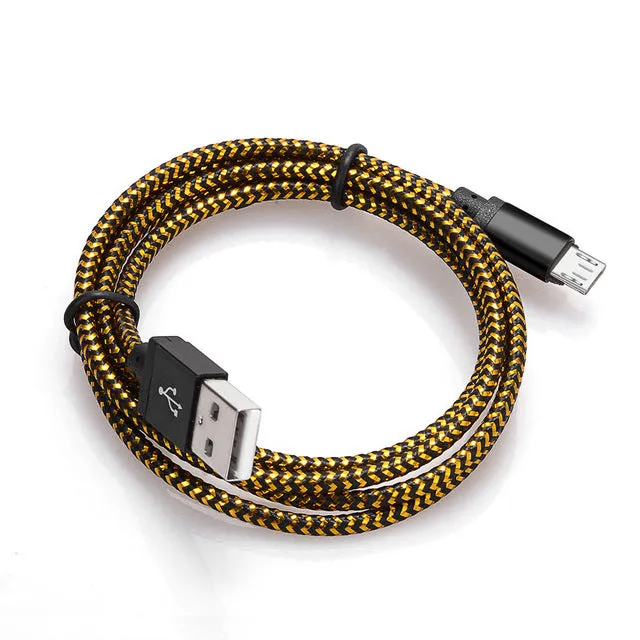 Micro USB Cable 1m 2m 3m Fast Charging Nylon USB Sync Data Mobile Phone Android Adapter Charger Cable for Samsung Cable