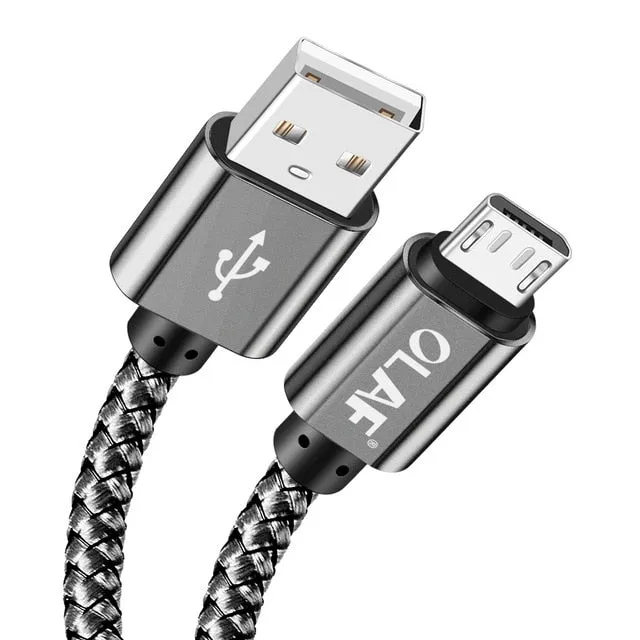 Micro USB Cable 2.4A Fast Charging 1M 2M 3M USB Charger Data Cable For Samsung Xiaomi Microusb Android Mobile Phone Cables