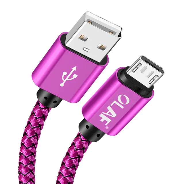 Micro USB Cable 2.4A Fast Charging 1M 2M 3M USB Charger Data Cable For Samsung Xiaomi Microusb Android Mobile Phone Cables