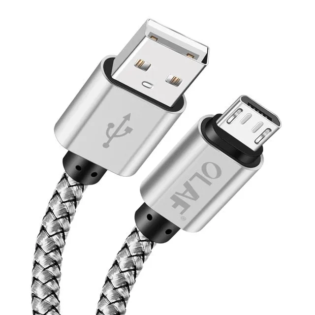 Micro USB Cable 2.4A Fast Charging 1M 2M 3M USB Charger Data Cable For Samsung Xiaomi Microusb Android Mobile Phone Cables