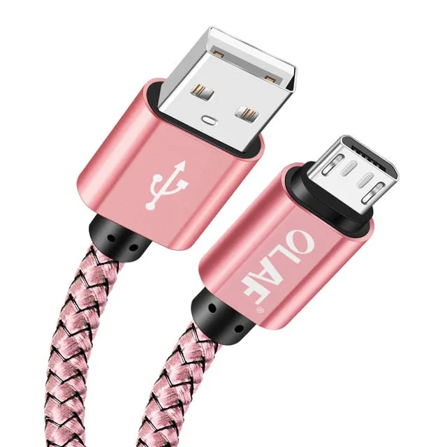 Micro USB Cable 2.4A Fast Charging 1M 2M 3M USB Charger Data Cable For Samsung Xiaomi Microusb Android Mobile Phone Cables