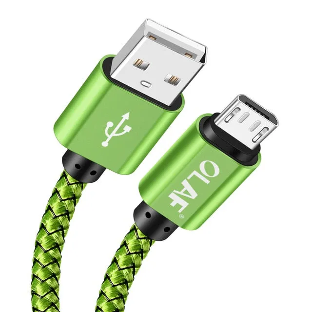 Micro USB Cable 2.4A Fast Charging 1M 2M 3M USB Charger Data Cable For Samsung Xiaomi Microusb Android Mobile Phone Cables