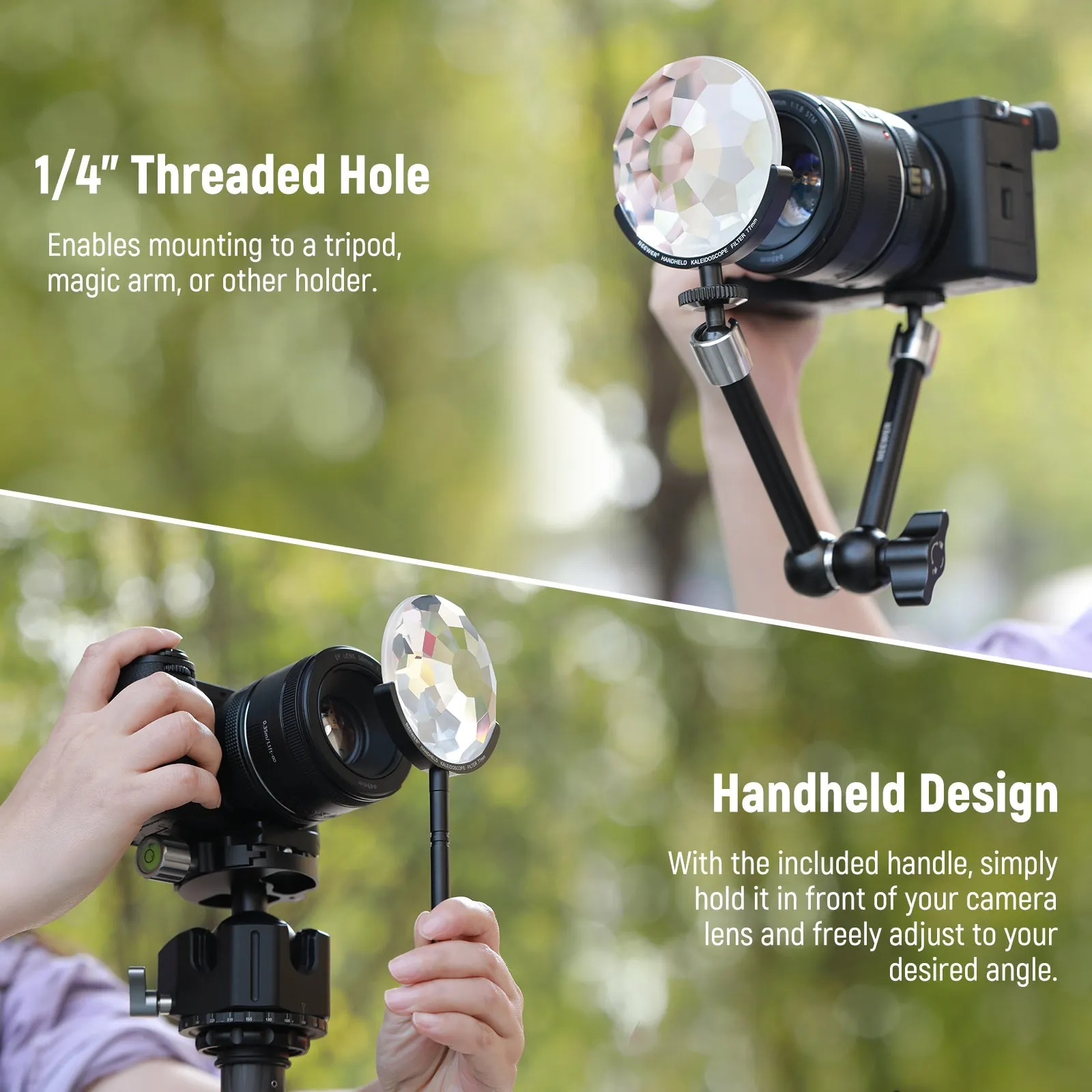 NEEWER 77mm Handheld Kaleidoscope Prism Lens Filter