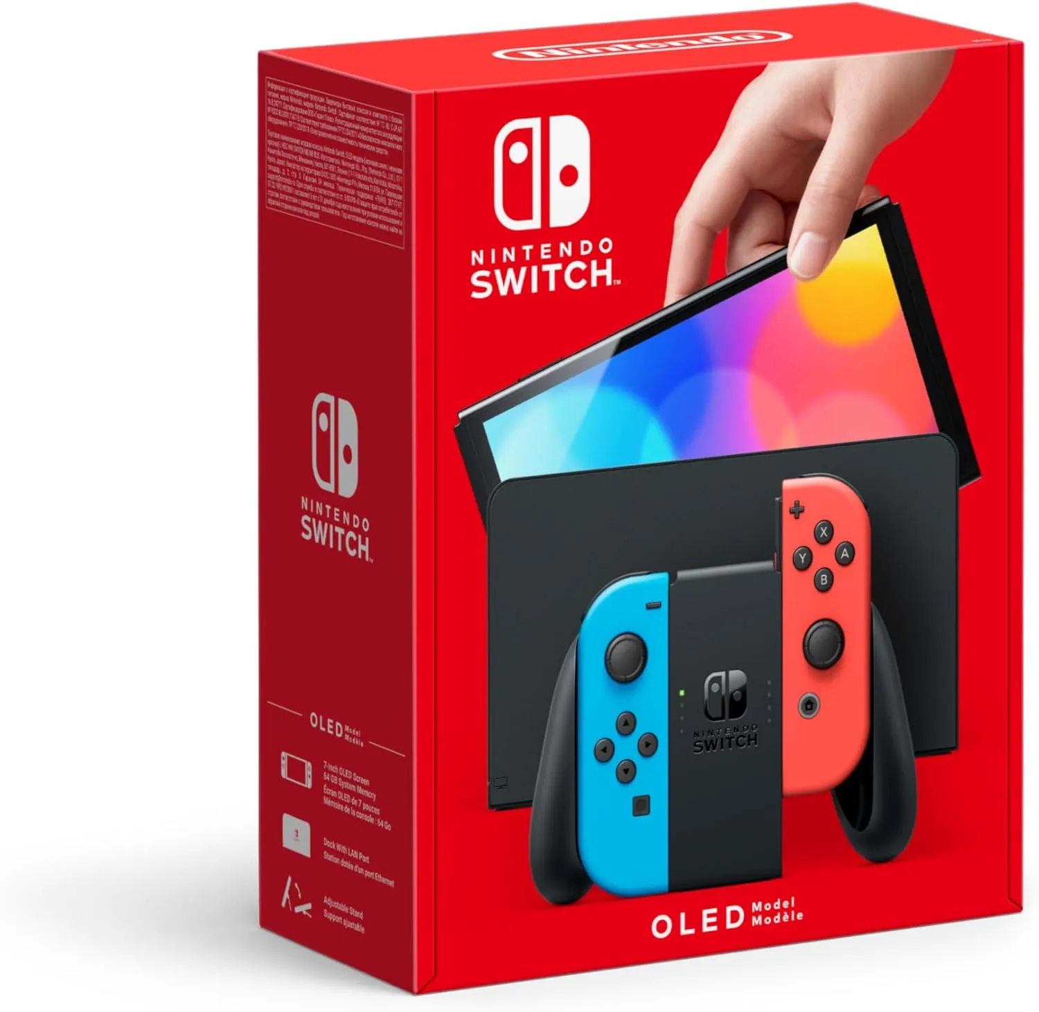 Nintendo Switch (OLED Model) - Neon Blue/Neon Red - 64 GB