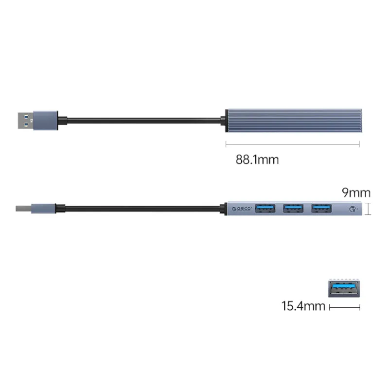 Orico

4 Port Hub | 1X Usb 3.0 | 3X Usb 2.0 | 15Cm